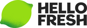 Hello Fresh logo with a green lemon on a white background