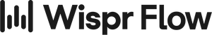 Wispr Flow logo in black text on a white background